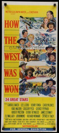 8r796 HOW THE WEST WAS WON Aust daybill '64 John Ford, Debbie Reynolds, Gregory Peck!