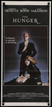 8r797 HUNGER Aust daybill '83 cool image of vampire Catherine Deneuve & rocker David Bowie!