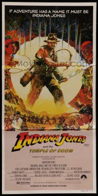 8r803 INDIANA JONES & THE TEMPLE OF DOOM Aust daybill '84 art of Harrison Ford by Mike Vaughan!