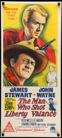 8r839 MAN WHO SHOT LIBERTY VALANCE Aust daybill '62 John Wayne & James Stewart, John Ford