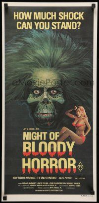8r861 NIGHT OF BLOODY HORROR Aust daybill '70s Gerald McRaney, how much shock can you stand!