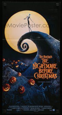 8r864 NIGHTMARE BEFORE CHRISTMAS Aust daybill '93 Tim Burton, Disney, great Halloween horror image!