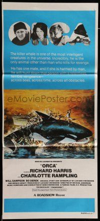 8r873 ORCA Aust daybill '77 wild artwork of attacking Killer Whale by John Berkey!