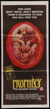 8r882 PROPHECY Aust daybill '79 John Frankenheimer, art of monster in embryo by Paul Lehr!