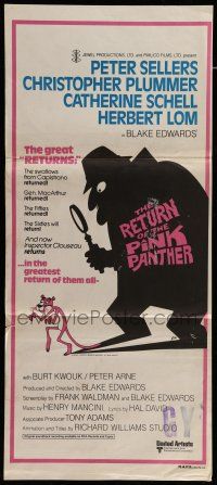 8r896 RETURN OF THE PINK PANTHER Aust daybill '75 Peter Sellers as Inspector Jacques Clouseau!