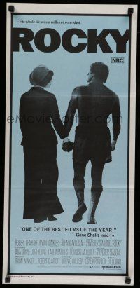 8r899 ROCKY blue style Aust daybill '77 Sylvester Stallone with Talia Shire, boxing classic!