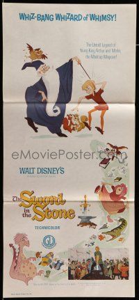 8r952 SWORD IN THE STONE Aust daybill R70s Disney's cartoon story of young King Arthur & Merlin!