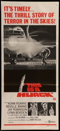 8r971 THIS IS A HIJACK Aust daybill '73 Barry Pollack in the thrill story of terror in the skies!