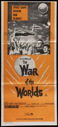 8r987 WAR OF THE WORLDS Aust daybill R70s H.G. Wells classic produced by George Pal!