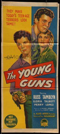 8r998 YOUNG GUNS Aust daybill '56 Richardson Studio art of Russ Tamblyn, Gloria Talbott!