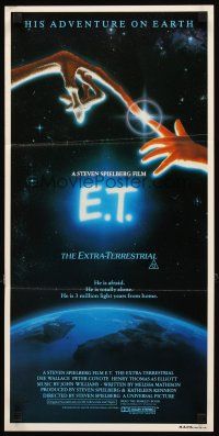 8r730 E.T. THE EXTRA TERRESTRIAL Aust daybill '82 Steven Spielberg, great John Alvin artwork!