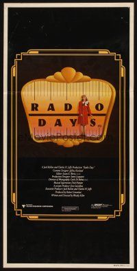 8r883 RADIO DAYS Aust daybill '87 Woody Allen, Dianne Wiest, New York City!