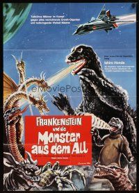 8r546 DESTROY ALL MONSTERS German '71 Ishiro Honda's Kaiju Soshingeki, Godzilla, King Ghidrah!