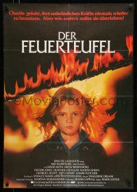 8r558 FIRESTARTER German '84 close up of creepy eight year-old Drew Barrymore, sci-fi!