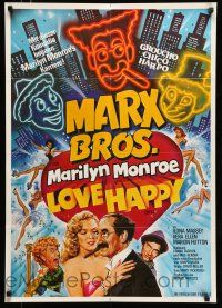 8r590 LOVE HAPPY German '81 different Chantrell art of Marx Brothers & sexy Marilyn Monroe!