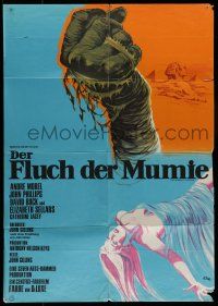 8r597 MUMMY'S SHROUD German '67 different art of clenched bandaged fist & sexy girl by Klaus Dill!