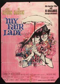 8r598 MY FAIR LADY German R72 classic art of Audrey Hepburn & Rex Harrison by Bob Peak!
