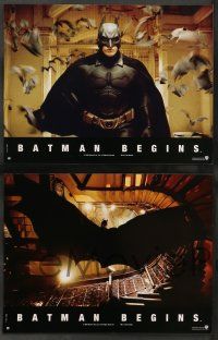 8r228 BATMAN BEGINS 8 French LCs '05 great images of Christian Bale as the Caped Crusader!