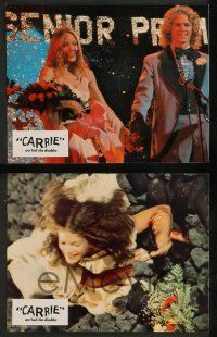 8r277 CARRIE 7 French LCs '76 Stephen King, Sissy Spacek & crazy mother Piper Laurie, Katt!