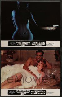 8r206 DIAMONDS ARE FOREVER 9 French LCs '71 Sean Connery as James Bond, Charles Gray as Blofeld!