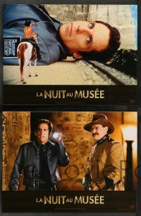8r281 NIGHT AT THE MUSEUM 7 French LCs '07 images of security guard Ben Stiller, Robin Williams!