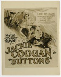8s178 BUTTONS 8x10.25 still '28 great artwork of Jackie Coogan & co-stars used on the six-sheet!