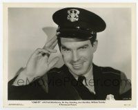 8s183 CAR 99 8x10.25 still '35 close smiling portrait of policeman Fred MacMurray saluting!