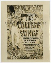 8s201 COMMUNITY SING OF COLLEGE SONGS 8x10 still '38 wonderful artwork used on the one-sheet!