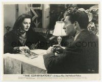 8s203 CONSPIRATORS 8x10 still '44 Hedy Lamarr stares at Paul Henreid in restaurant!