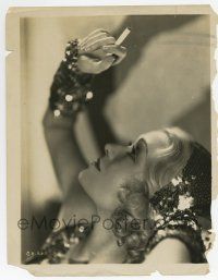 8s204 CONSTANCE BENNETT 8x10.25 still '30s wonderful close up in wild costume w/extended arm!