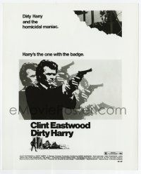 8s235 DIRTY HARRY 8x10 still '71 art of Clint Eastwood in motion for the 40x60, great tagline!