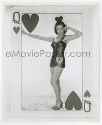 8s243 DOROTHY HART 8.25x10 still '51 great cheesecake portrait in queen of hearts card by Bert Six!
