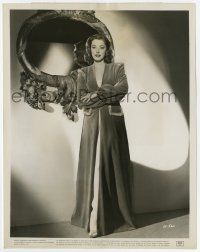8s252 ELEANOR PARKER 8x10.25 still '40s in a negligee of rich gold velveteen enhanced w/ chenille!