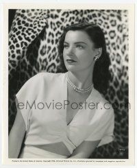 8s254 ELLA RAINES 8.25x10 still '43 the beautiful star in skimpy outfit & pearls over leopardskin!