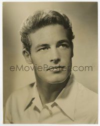 8s321 GUY MADISON 7.5x9.5 still '40s head & shoulders portrait of the handsome leading man!