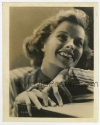 8s438 KATHARINE HEPBURN 8x10 still '30s pretty head & shoulders portrait smiling really big!