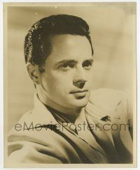 8s466 LARRY PARKS deluxe 8x10 still 40s somber close up with open collared shirt & jacket!