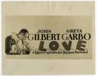 8s501 LOVE 8x10 still '27 wonderful art of Greta Garbo & John Gilbert used on the 24-sheet!