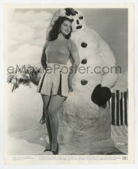 8s547 MARJORIE RIORDAN 8.25x10 still '40s in tight sweater & shorts, hot enough to melt a snowman!