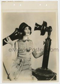 8s557 MARY BRIAN 8x11 key book still '27 demonstrating wackiest giant old fashioned telephone!