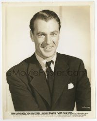 8s571 MEET JOHN DOE 8x10.25 still '41 head & shoulders smiling portrait of Gary Cooper, Capra!