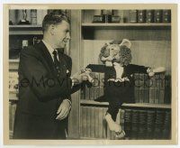 8s577 MGM PARADE TV 8x10 still '55 George Murphy with Topo Gigio-like Little Leo, the MGM lion!