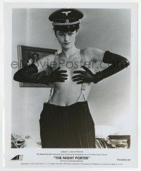 8s624 NIGHT PORTER 8.25x10 still '74 classic image of topless Charlotte Rampling in Nazi cap!