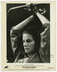 8s625 NIGHT PORTER 8x10.25 still '74 close up of Charlotte Rampling chained to bed frame!