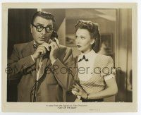 8s651 OUT OF THE BLUE 8x10 still '47 pretty Carole Landis watches George Brent talking on phone!