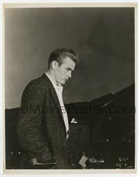 8s707 REBEL WITHOUT A CAUSE 8x10 still '55 wonderful full-length brooding c/u of James Dean!