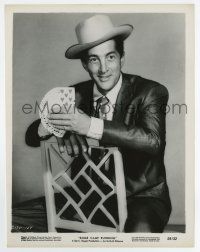 8s798 SOME CAME RUNNING 8x10.25 still '59 great portrait of Dean Martin holding deck of cards!