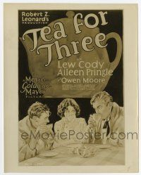 8s866 TEA FOR THREE 8x10 still '27 great one-sheet art of Lew Cody, Aileen Pringle & Owen Moore!