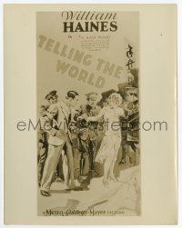 8s868 TELLING THE WORLD 8x10.25 still '28 3-sheet art of Anita Page & William Haines restrained!