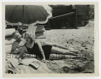 8s876 TENSION 8x10.25 still '49 sexy bad girl Audrey Totter on the beach with Lloyd Gough!